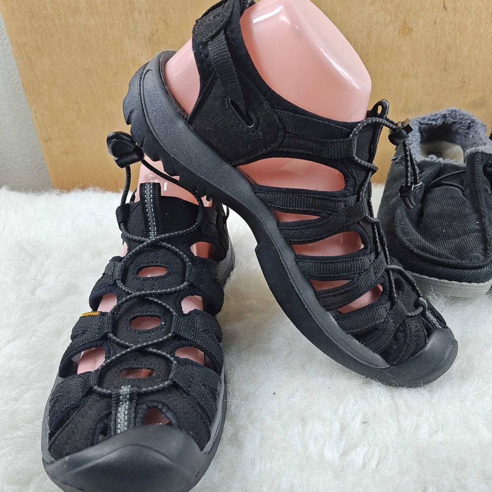 KEEN Black & Gray Sport Sandals Waterproof Hiking Sandals Women's size 9.5 - Picture 3 of 11